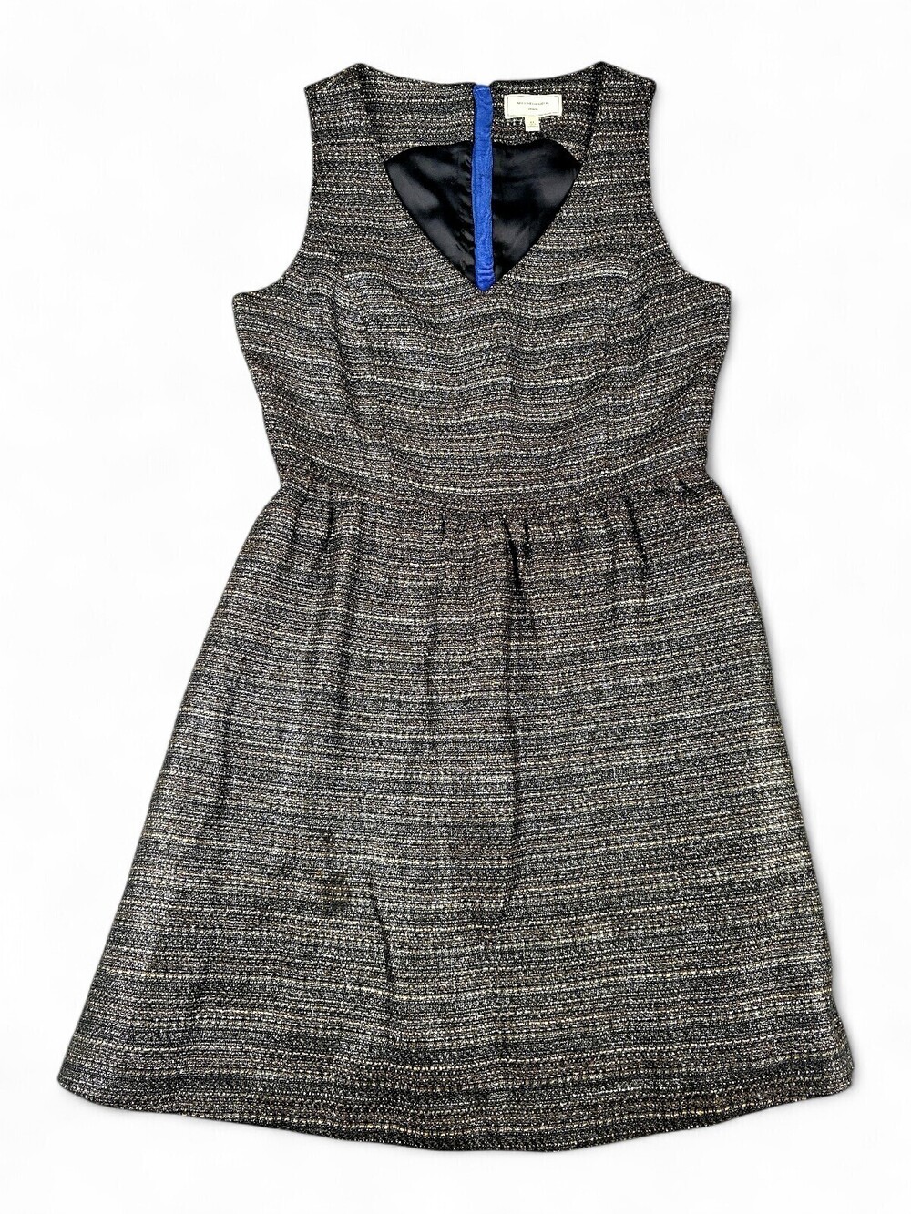 Moulinette Soeurs Metallic Tweed Fit & Flare Midi Dress Sz 12